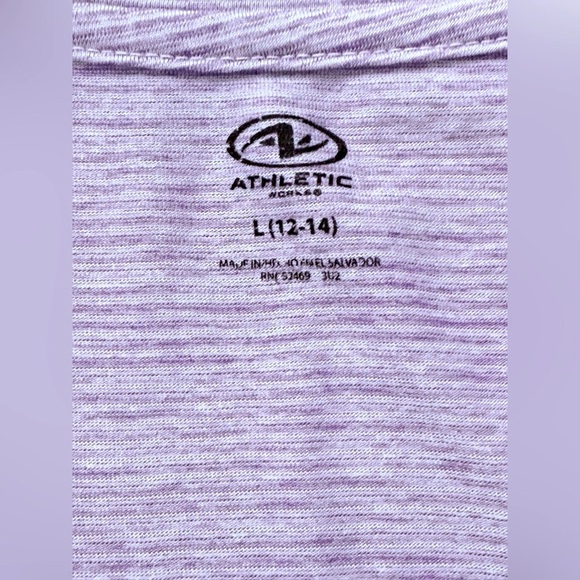 Athletic Works Purple Fitted Short Sleeve T-Shirt - Picture 2 of 4